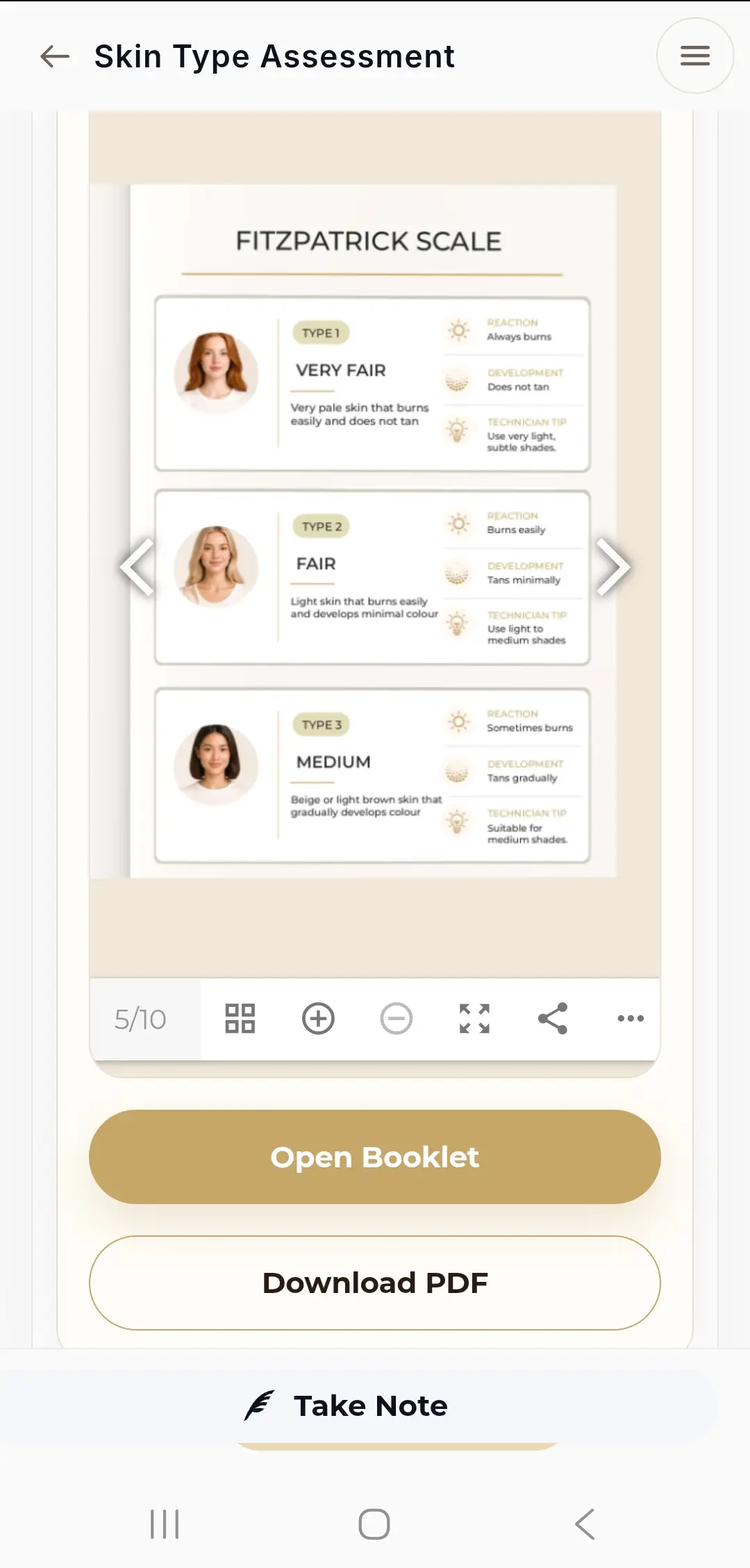 An interactive lesson booklet on a phone